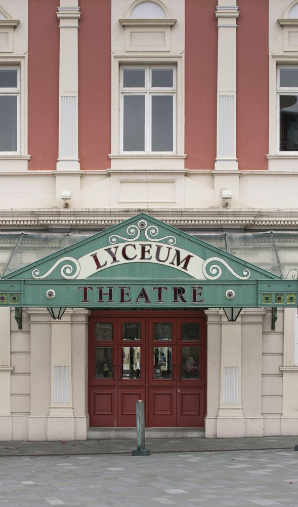 Entrance door and building sign of Lyceum theatre