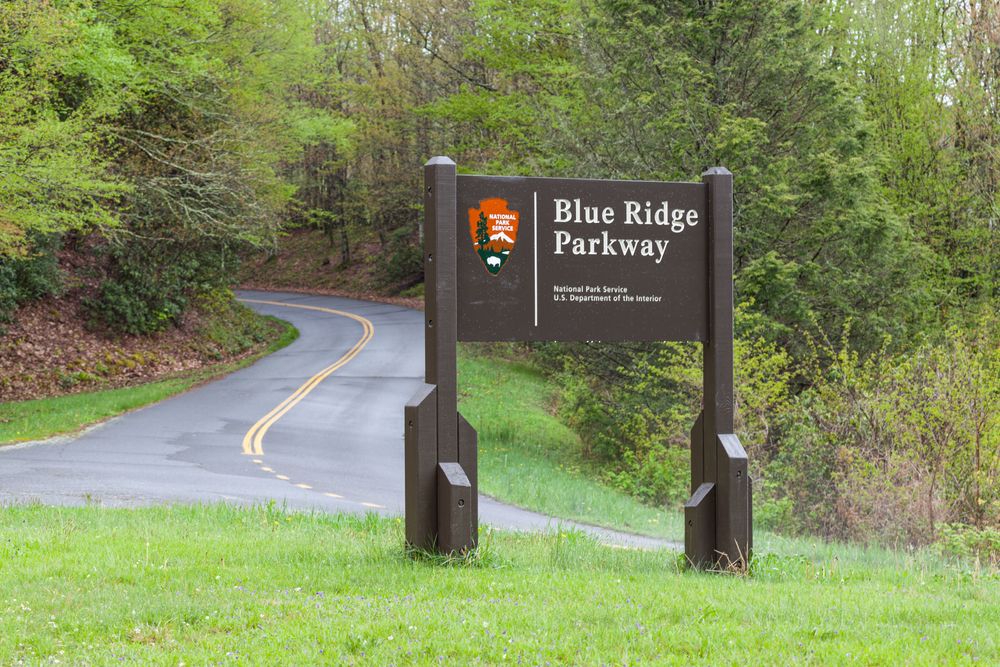 Welcome sign of Blue Ridge Parkway