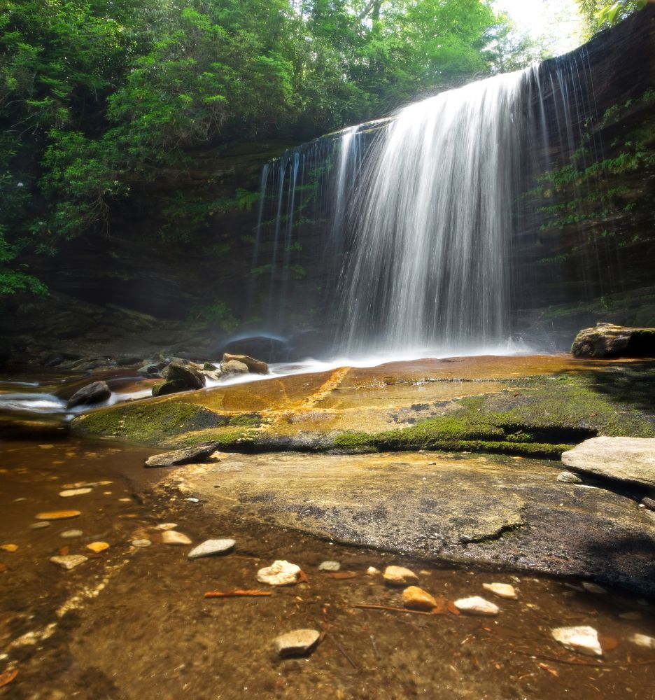 A gorgeous waterfall at Panthertown Valley Backcountry Area