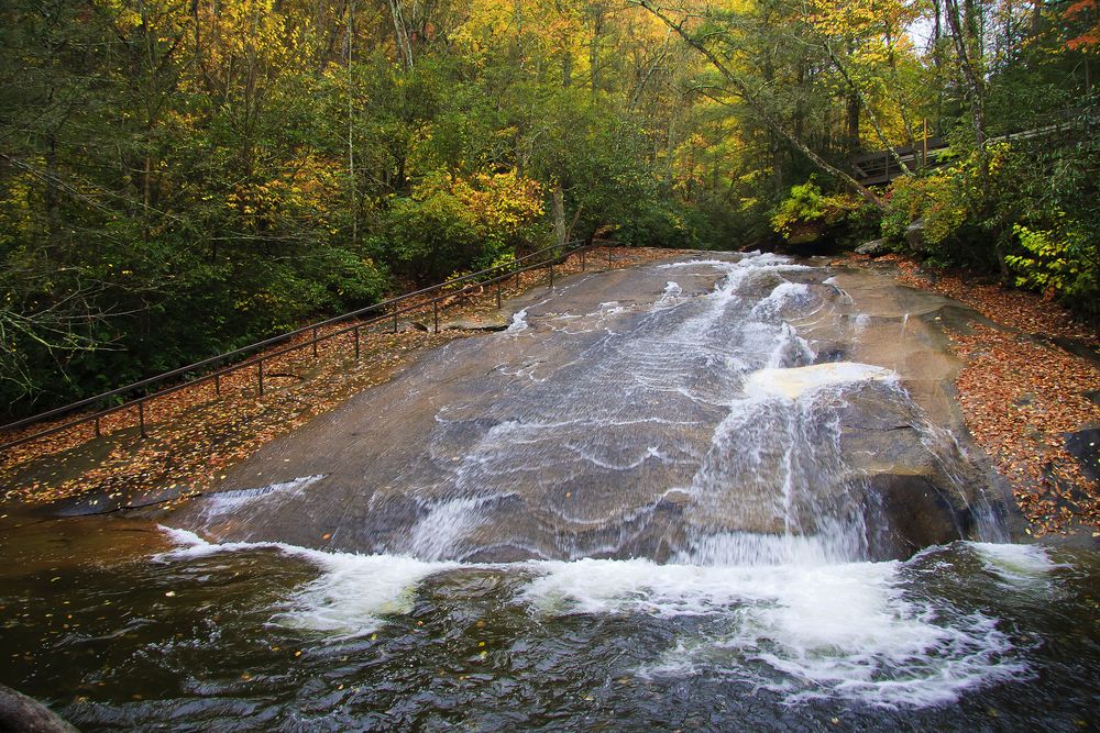 Fall trees surrounding Sliding Rock