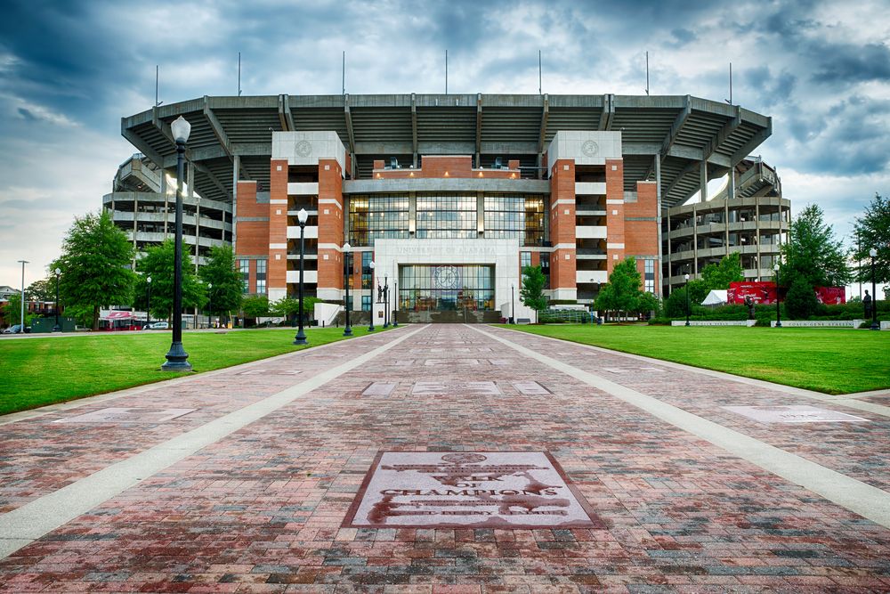 Exterior of the Bryant-Denny Stadium