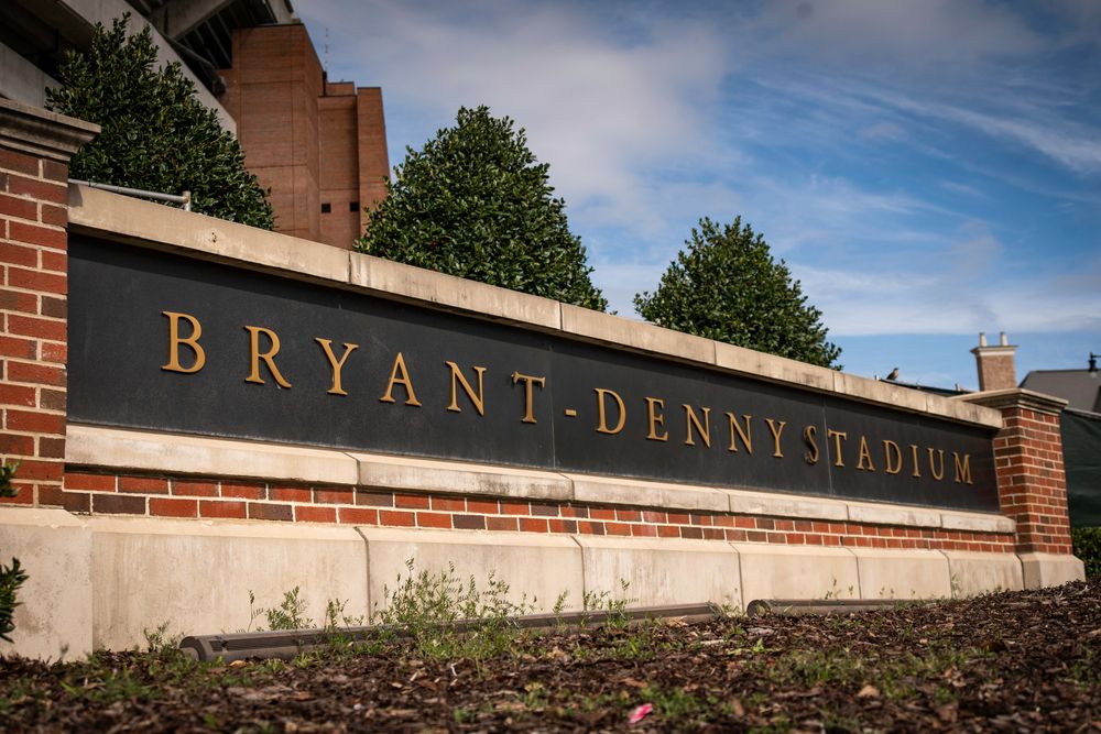 Welcome sign of the Bryant-Denny Stadium