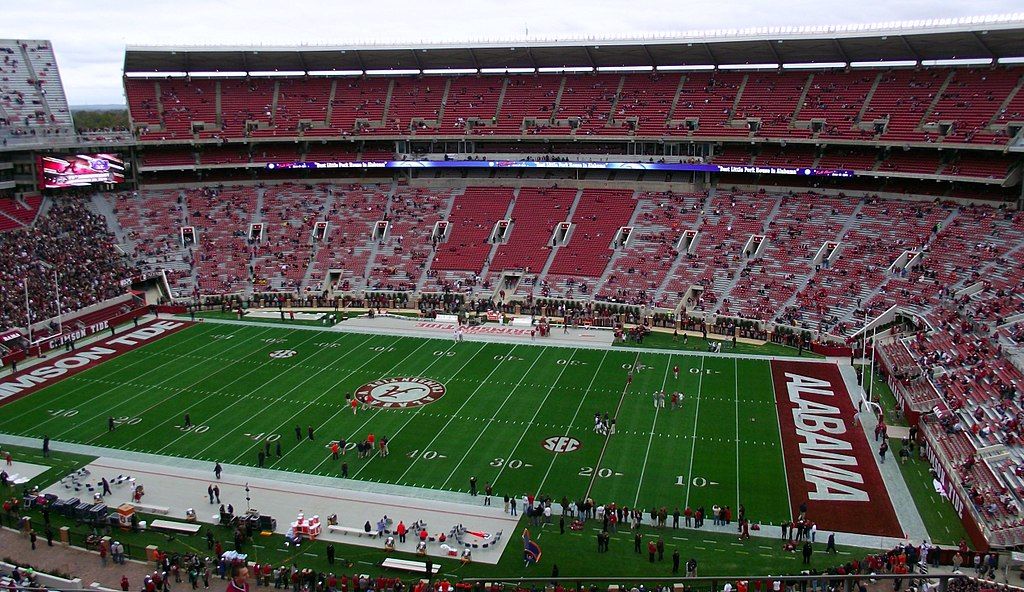 View inside the Bryant-Denny Stadium