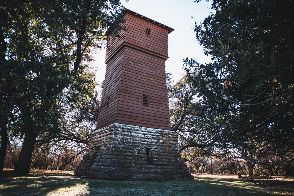 Historic water tower at Abilene State Park