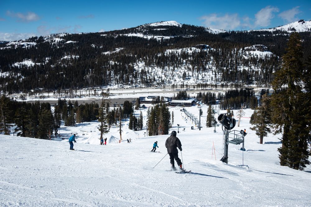 Skiers at Boreal Mountain Resort