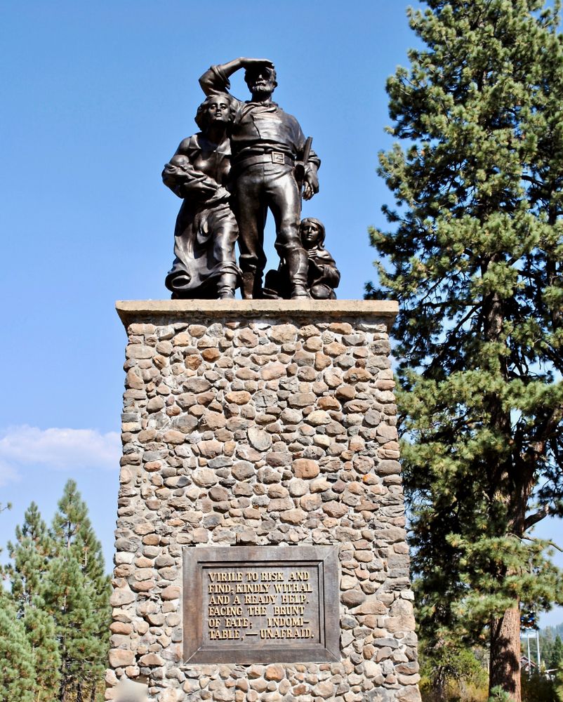 Pioneer memorial statue at Donner Memorial State Park