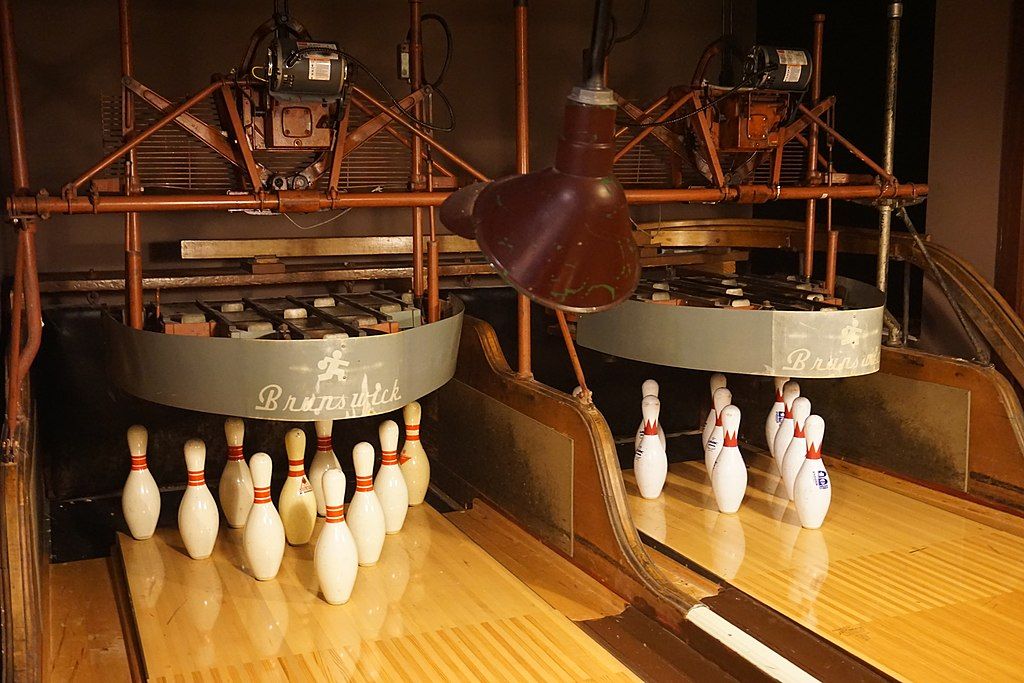 Bowling pins in the International Bowling Museum & Hall of Fame