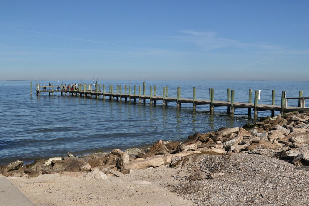 A fishing pier at Texas City Dike