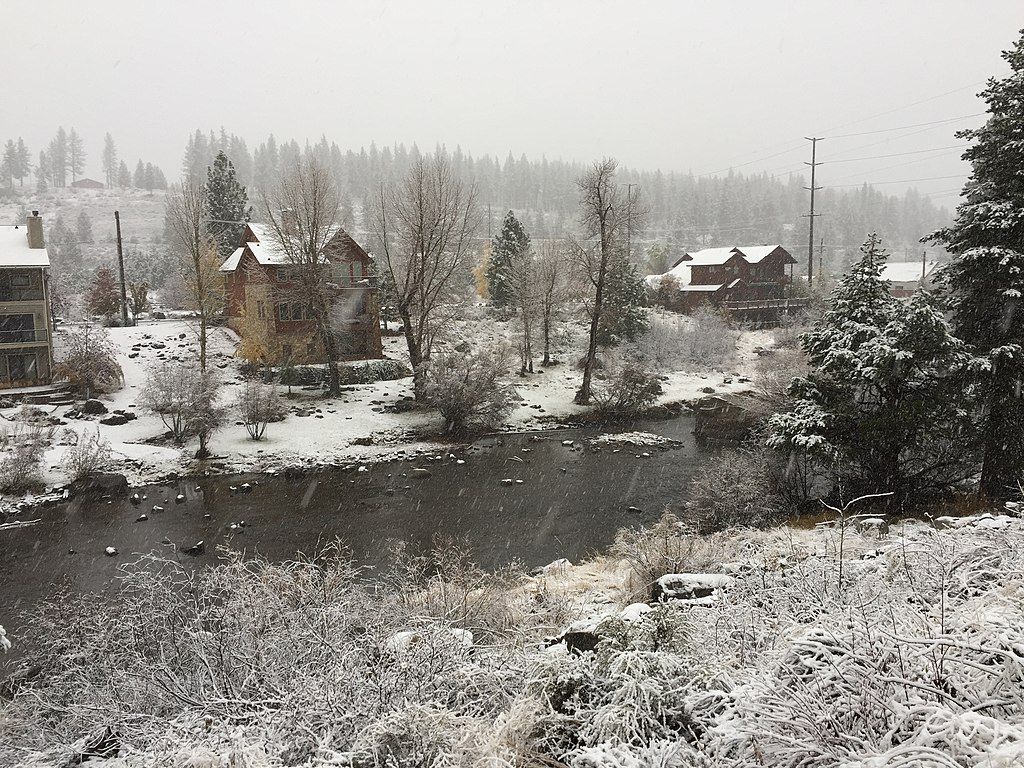 Snowy day at Truckee River Legacy Trail
