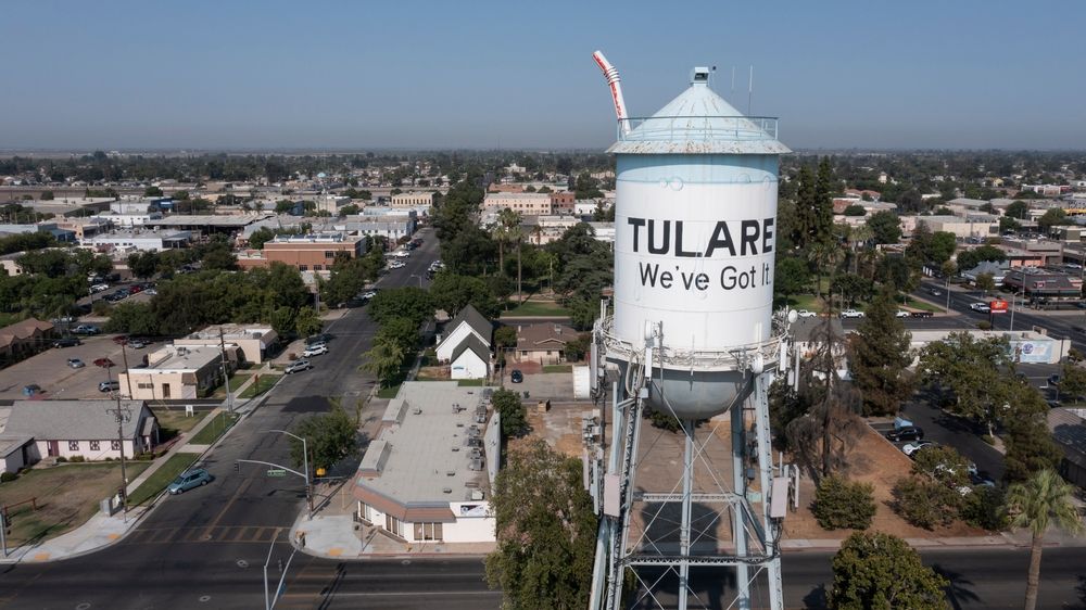 Aerial view of Tulare Downtown