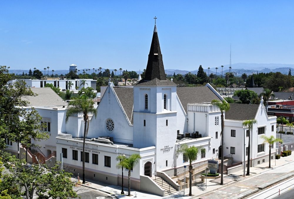 A church at Downtown Santa Ana Historic District