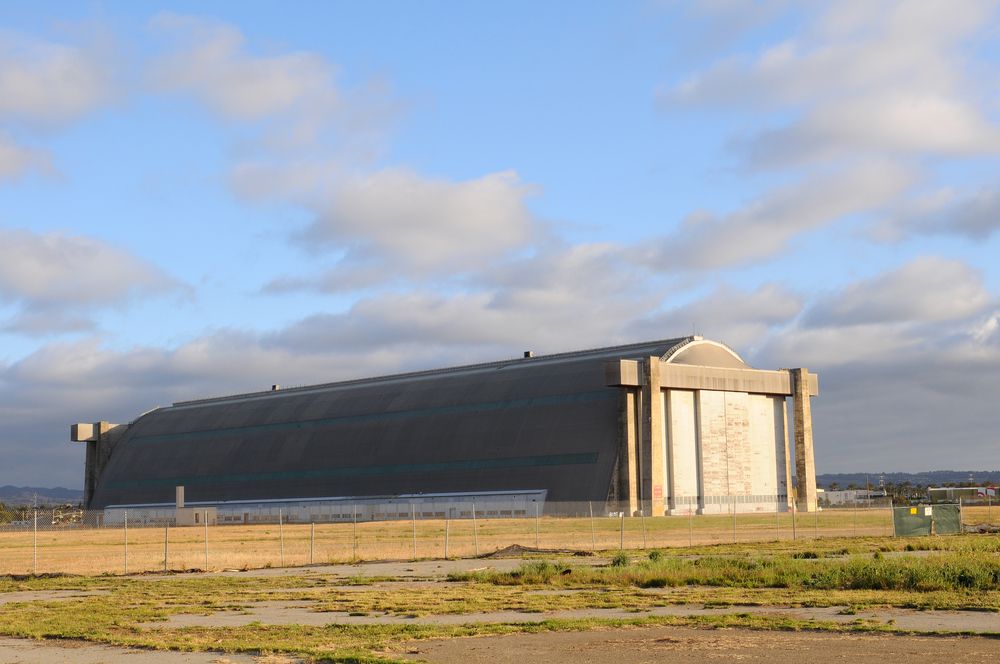 Far view of the Tustin Blimp Hangars