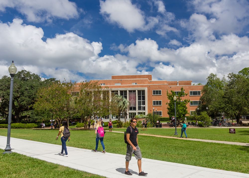 Students walking around Florida State University