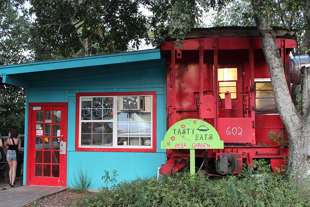Caboose restaurant at Railroad Square Art District