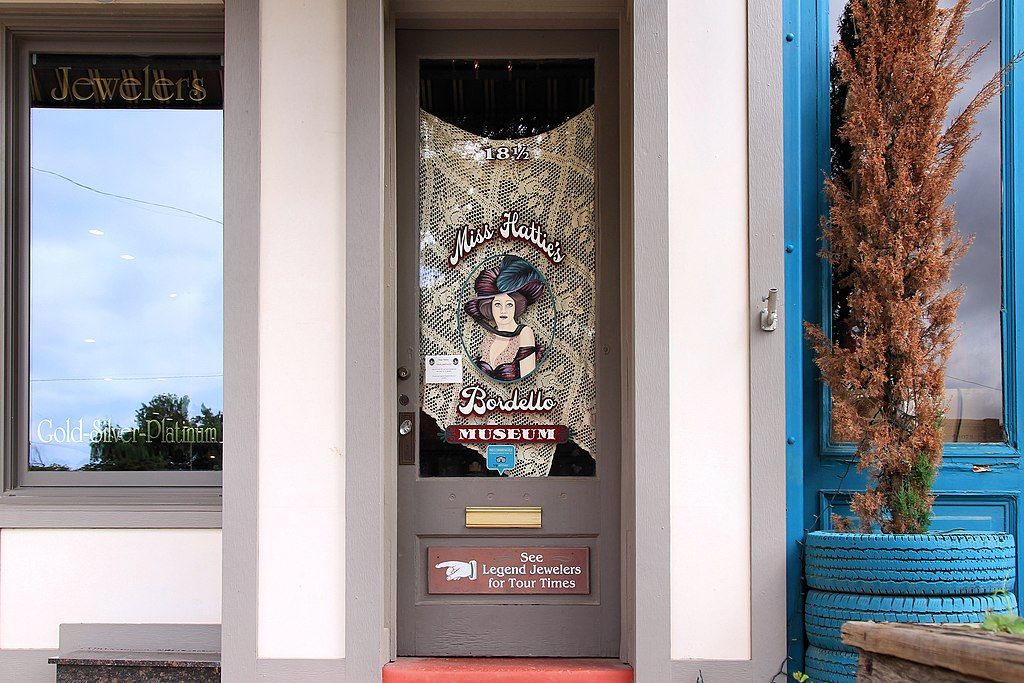 Entrance door of Miss Hattie's Bordello Museum