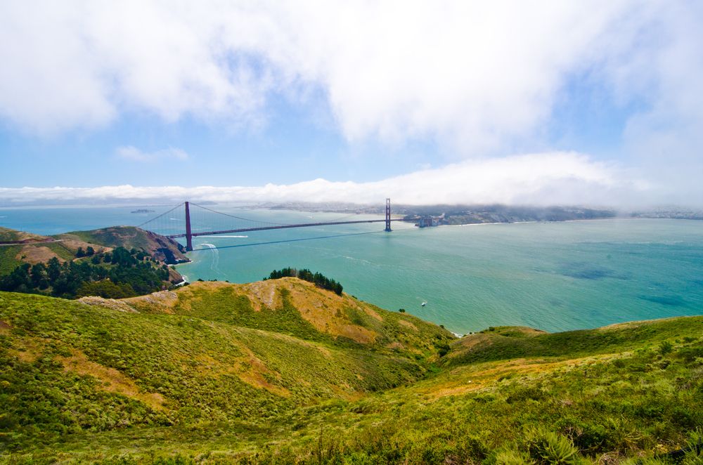 Aerial view of Golden Gate National Recreation Area.