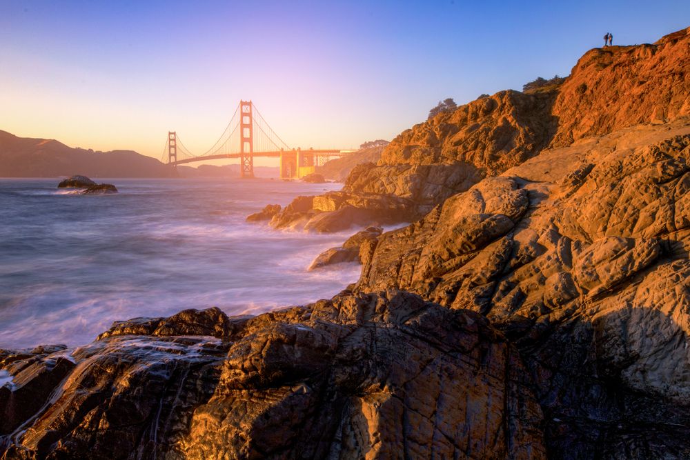 Sunset view of Golden Gate National Recreation Area.