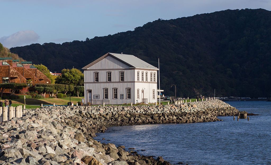 Exterior of the Tiburon Railroad and Ferry Depot Museum.