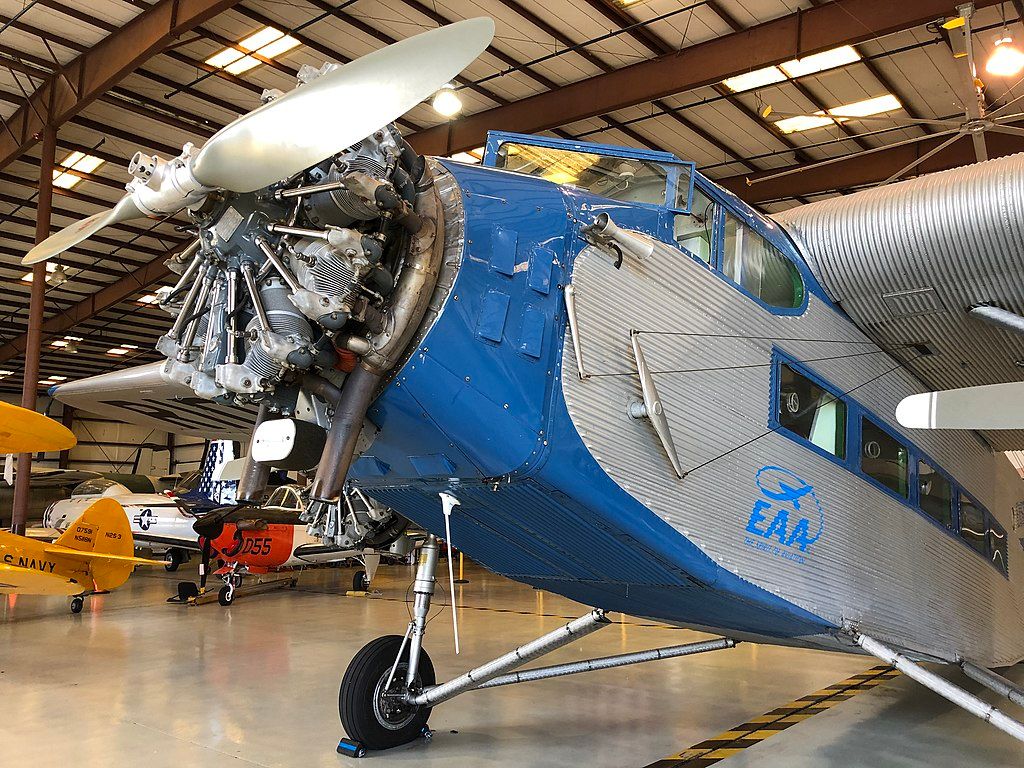 A blue aircraft at Valiant Air Command, Inc.