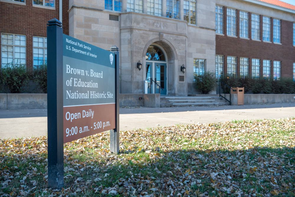 Signage of Brown v. Board of Education National Historic Site