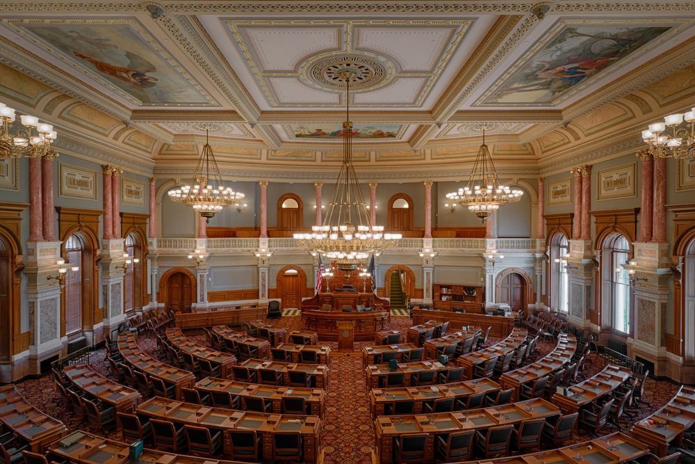 House of representatives chamber in Kansas State Capitol