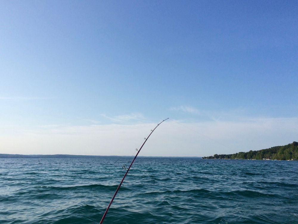 A fishing rod at Torch Lake