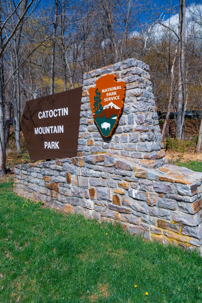 Welcome sign of Catoctin Mountain Park