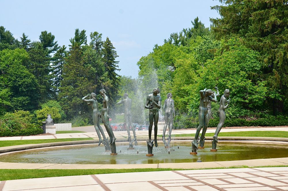 Sculpture fountain at Cranbrook Art Museum