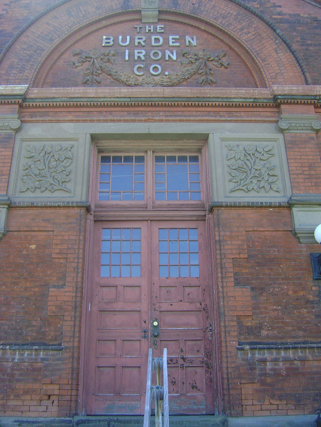 Entrance door of Burden Iron Works Museum
