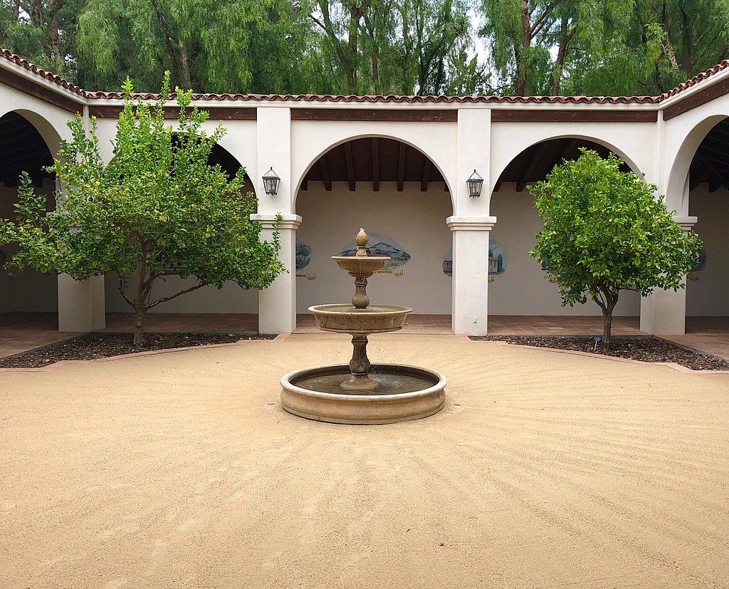 Mission courtyard at Gardens of the World