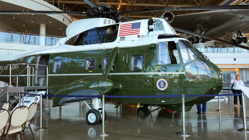 An aircraft in the Ronald Reagan Presidential Library and Museum