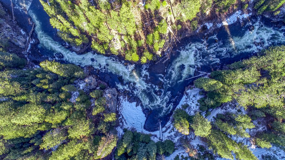 Aerial View of Benham Falls