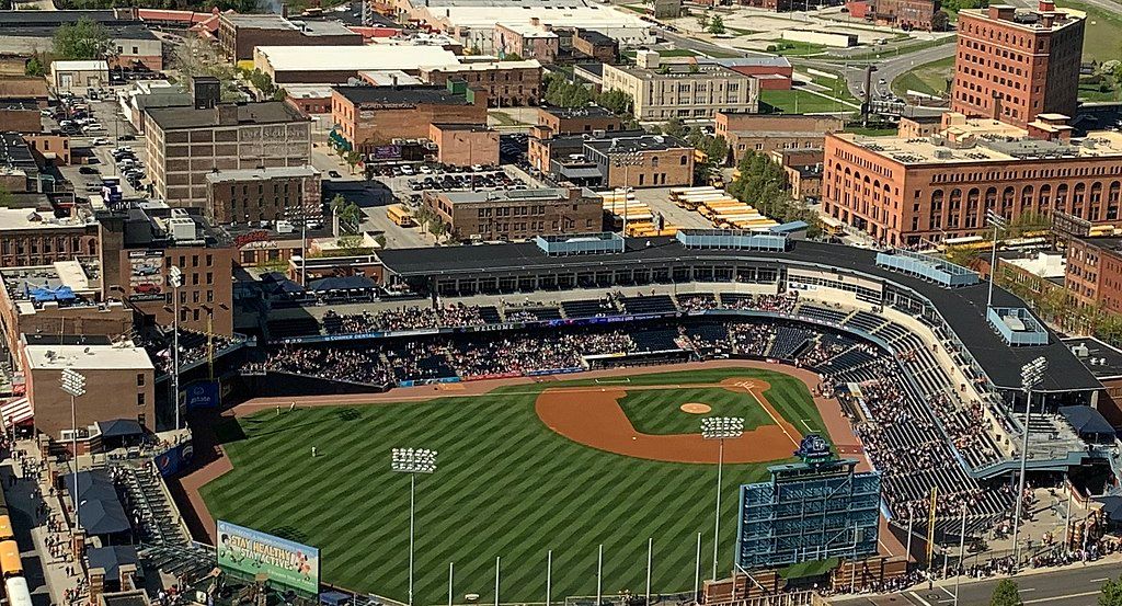 Aerial view of Fifth Third Field