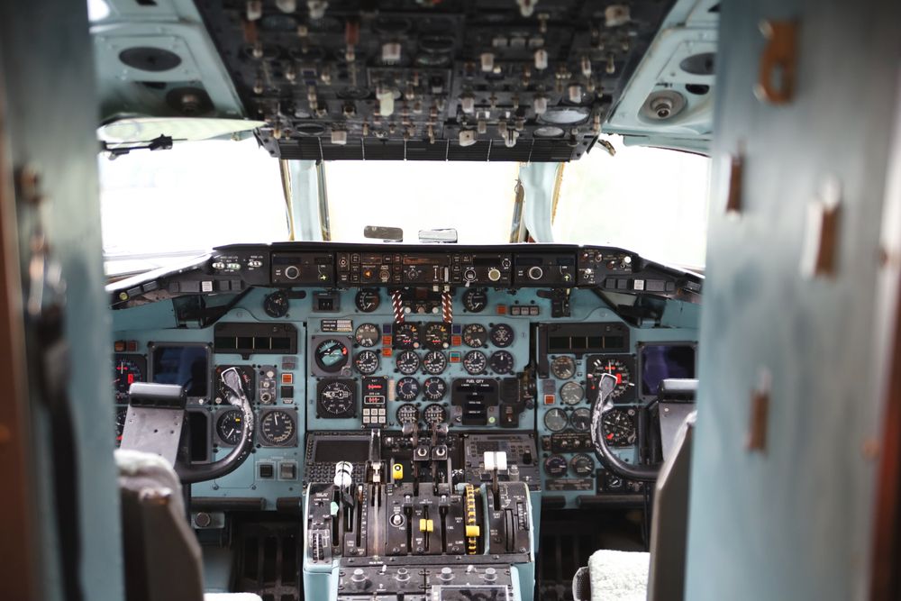 Aircraft cockpit in Tulsa Air and Space Museum & Planetarium