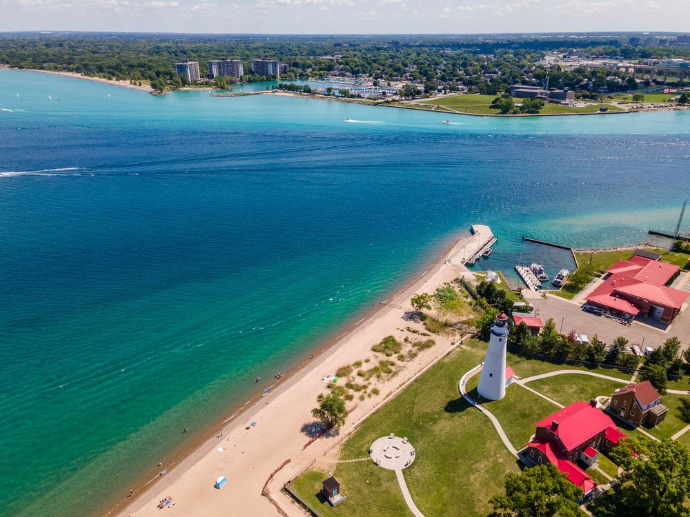 Aerial view of the Fort Gratiot Light Station