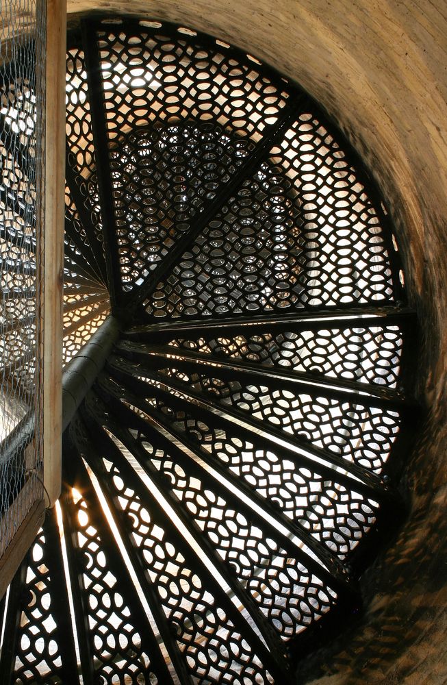 Spiral staircase in the Pointe Aux Barques Lighthouse
