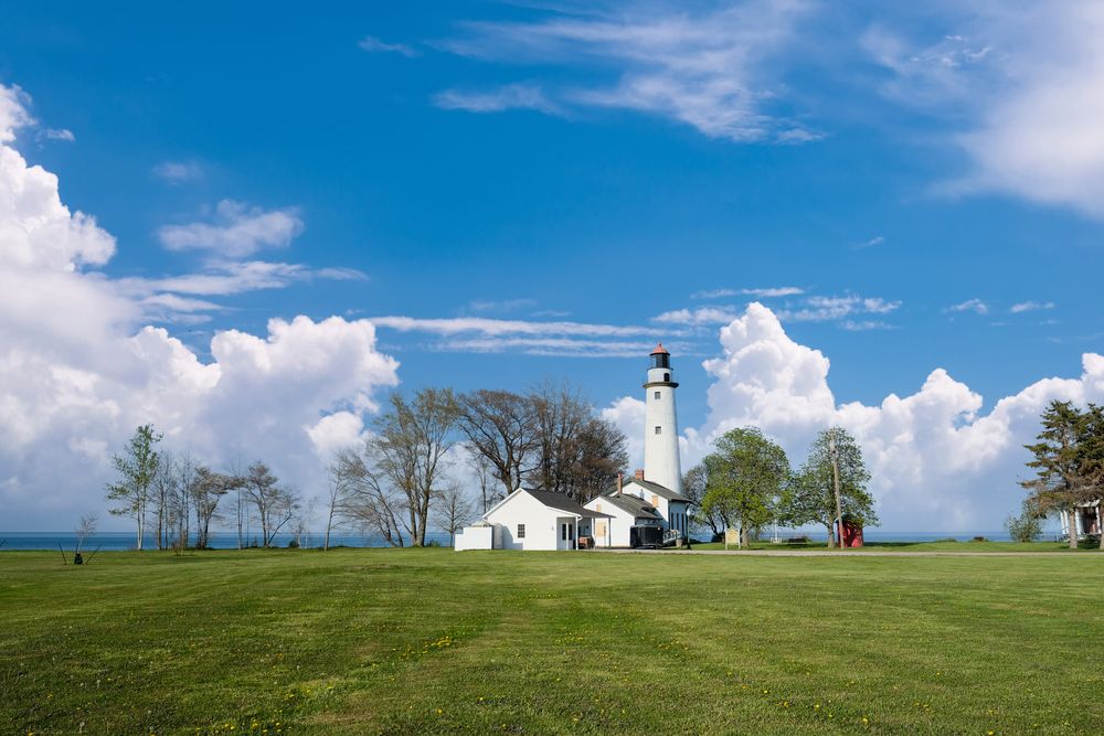 The grounds of Pointe Aux Barques Lighthouse