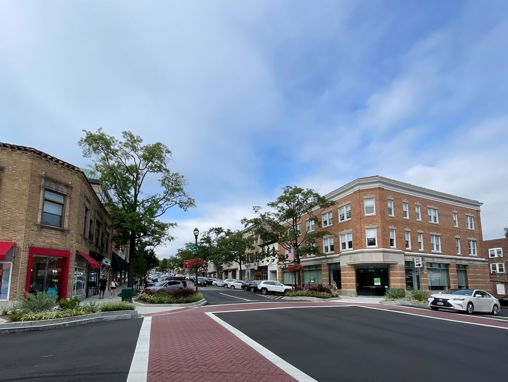 The road of Greenwich Avenue Historic District