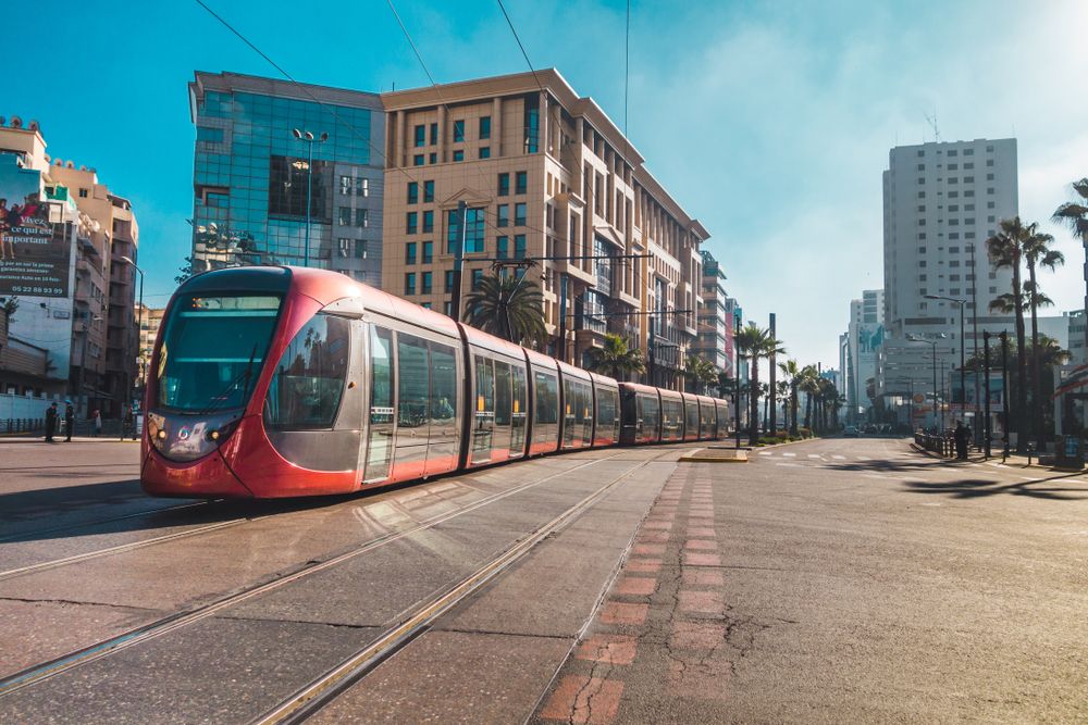 Daytime view of the Tramway in Casablanca