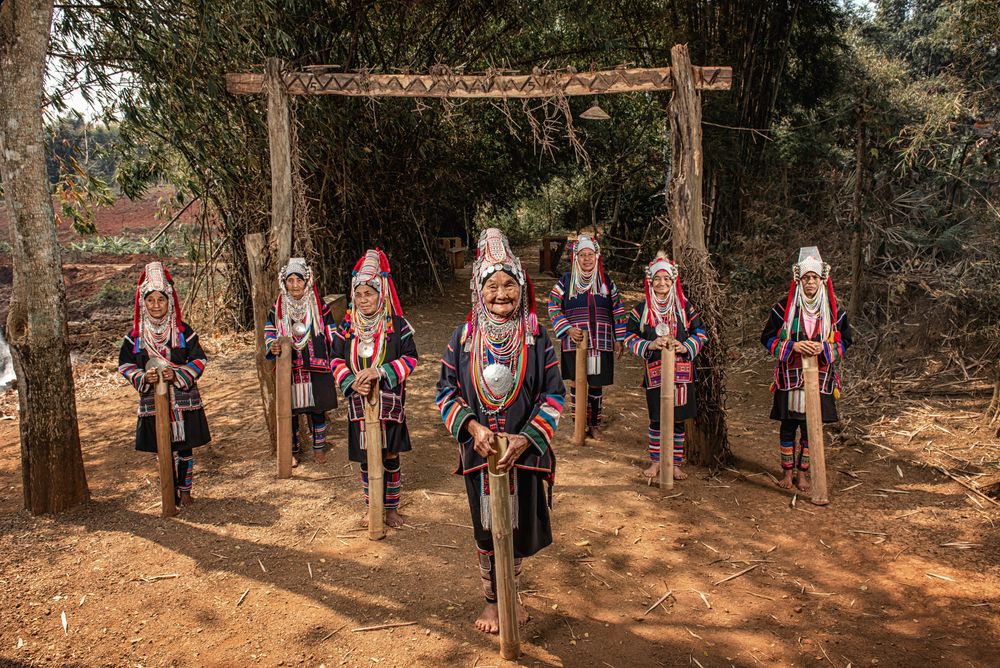Akha tribe Villages in North Thailand.