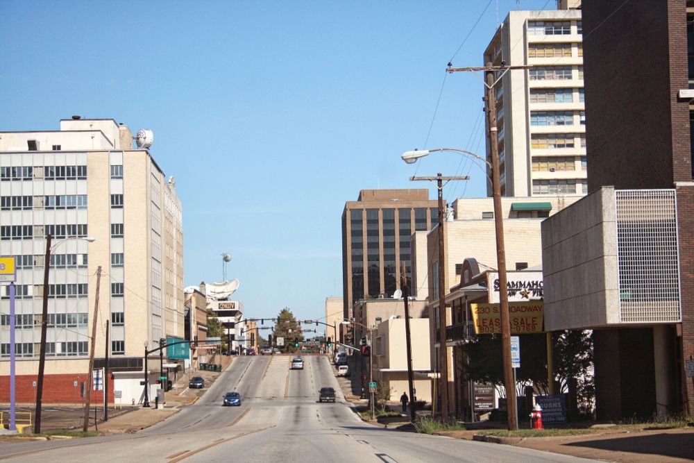 The road of Downtown Tyler