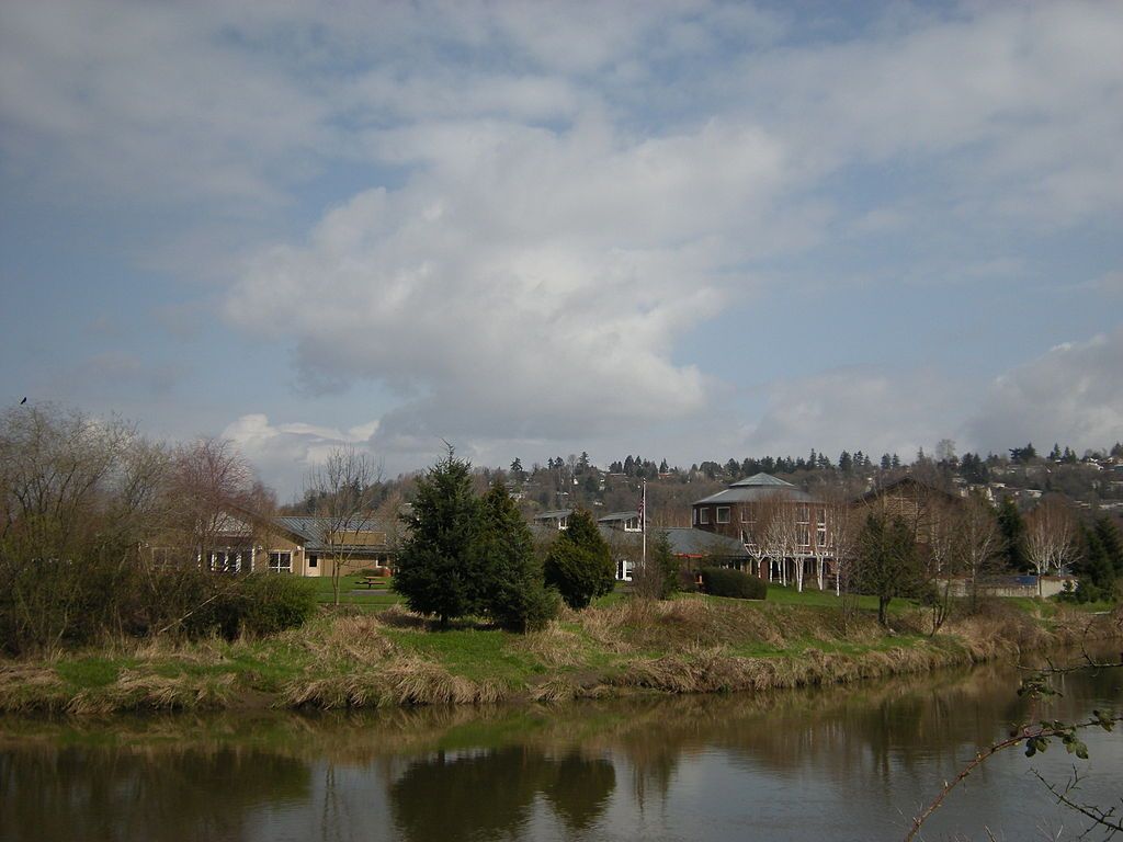 Water and land around Tukwila Community Center.