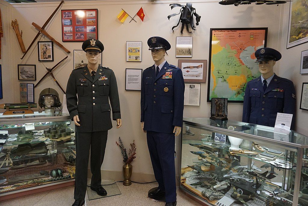 Interior war exhibit of Aviation Memorial Museum