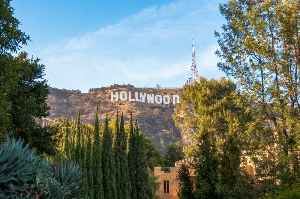 Daytime view of the famous Hollywood Sign