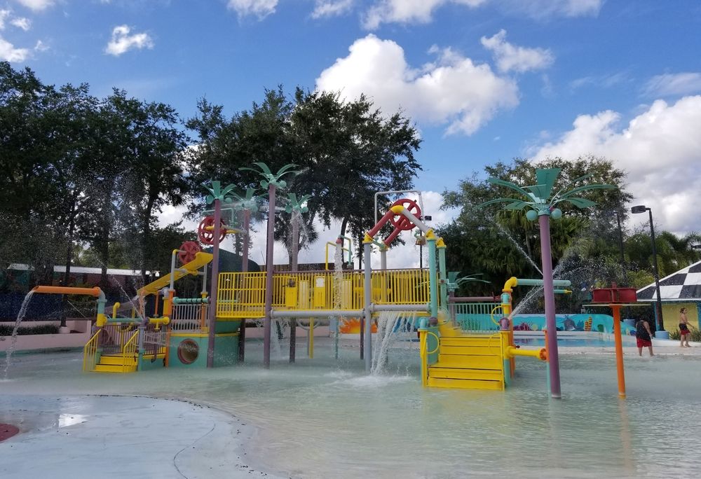 Colorful waterslides at Adventure Island