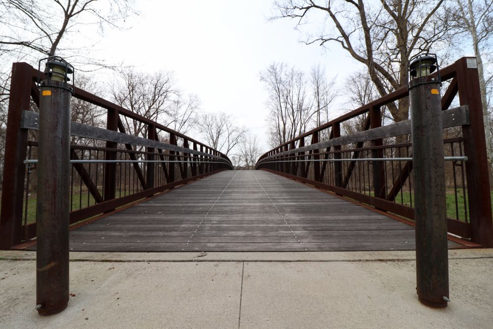A bridge at Clinton River Heritage Park