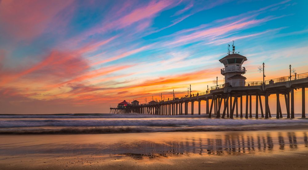 Sunset over Huntington State Beach