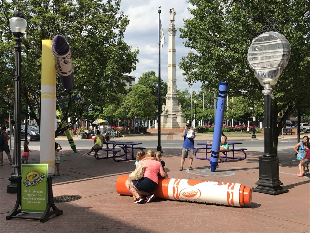 Giant crayola sculptures outside Crayola Experience