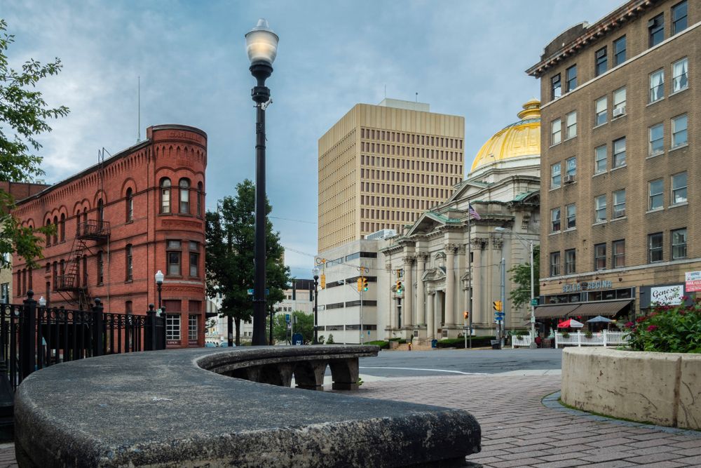 The grounds of Utica Historic District
