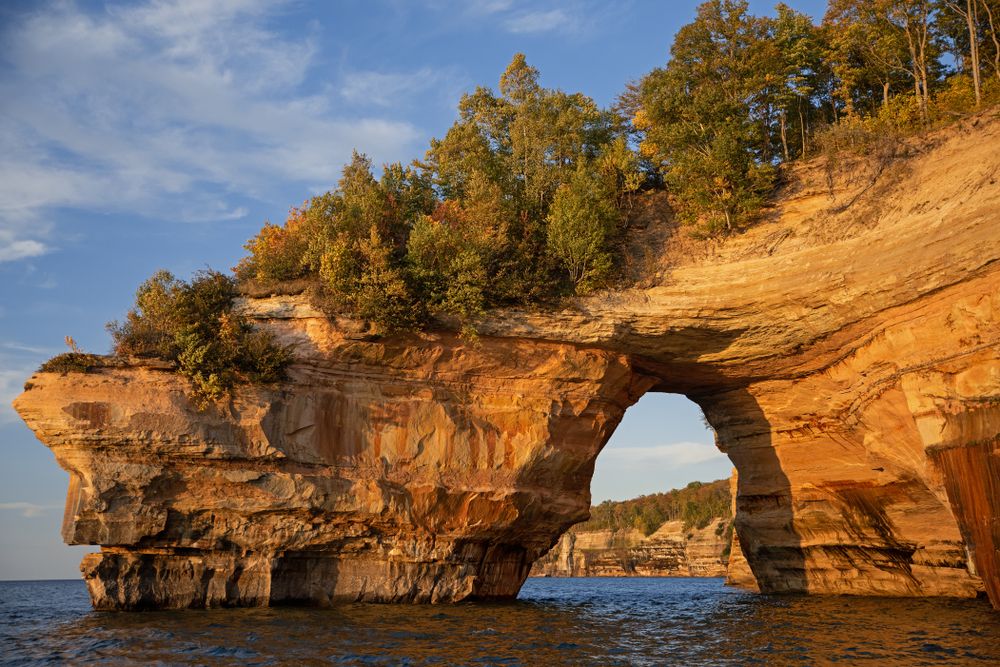 Lover's leap rock at Pictured Rocks National Lakeshore
